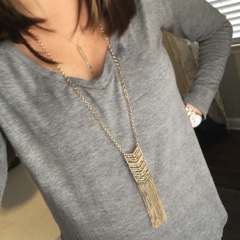 Long fringe necklace